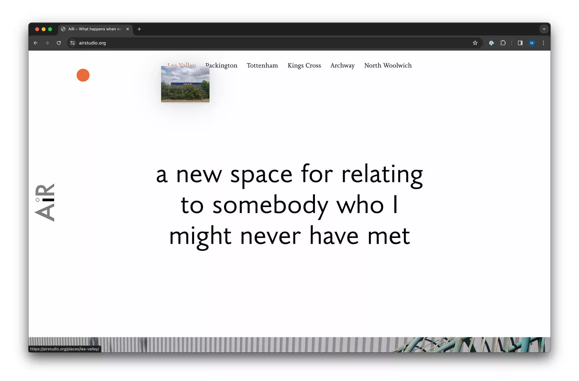 A minimalistic website design with poetic text displayed on the homepage, evoking a sense of intrigue and mystery.