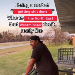 A man determined and focused, ready to tackle tasks with a regional flair that challenges the status quo.