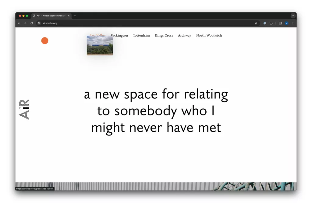 A minimalistic website design with poetic text displayed on the homepage, evoking a sense of intrigue and mystery.